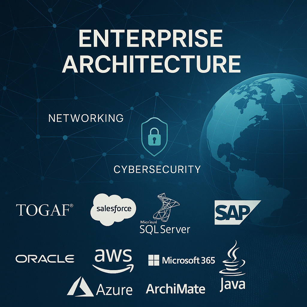 Enterprise architecture networking, cybersecurity and global technology theme